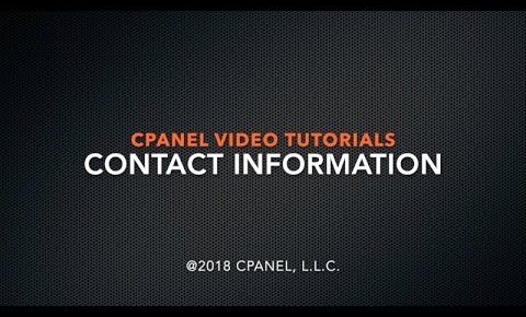 cPanel Tutorials: Contact Information