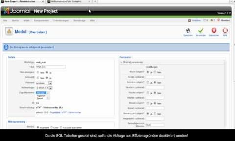 Video Tutorial – Modul VCNT Visitorcounter – Joomla 1.5