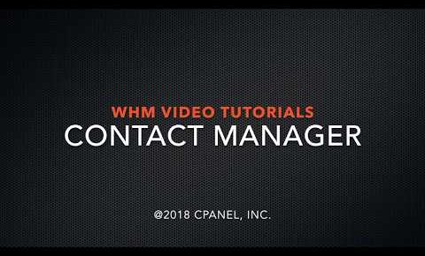 cPanel Tutorial – WHM Contact Manager