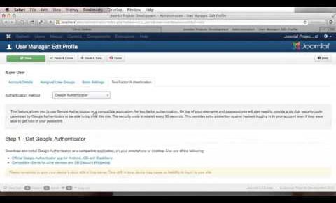 Joomla 3.2 – Two Factor Authentication