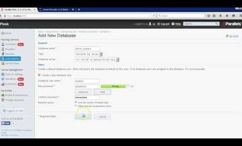 How to Create Database in plesk panel