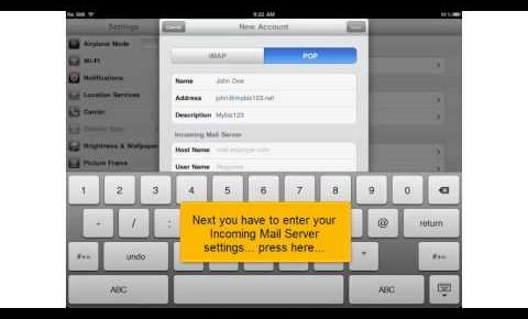 iPad Email Configuration