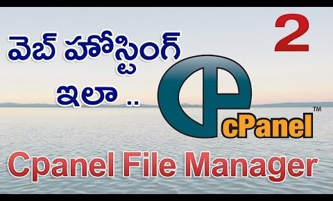 వెబ్ హోస్టింగ్  ఇలా .. Cpanel tutorial 2