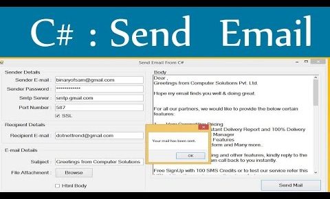 How to Send Email From C# Application