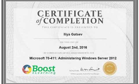 Iliya Gatsev – Microsoft 70-412 Configuring Advanced Windows Server 2012 Services ( Year 2016 )