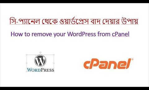 Uninstall & Delete  WordPress From cPanel | Bangla tutorial | N HOST BD