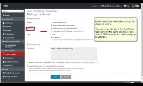Plesk 12.5 Tutorials – How to create server backup