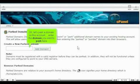 How to park a domain in CPANEL – CPANEL Video Tutorials (CPANEL 11)