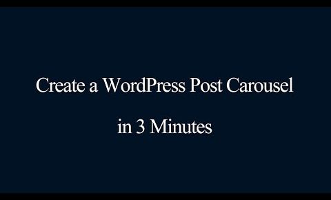 How to create a WordPress post carousel