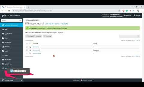 Create, Manage, FTP Account in Plesk : DomainRacer